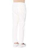 Drawstring Straight-Leg Pants, Ivory