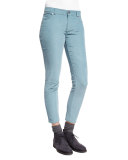 Mathias Corduroy Cropped Pants, Pearl Blue