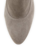 Baton Convertible Suede Bootie, Gray