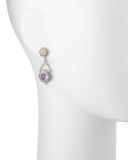 Silver & 18k Amethyst Dangle Earrings