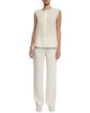 Lawrence Matte Silk Pants, White