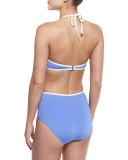 plage du midi cutout one-piece swimsuit, adventure blue