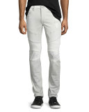 Rocco Two-Tone Moto Jeans, Gray