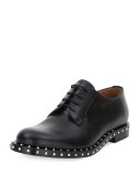 Rockstud Studded Lace-Up Derby Shoe, Black