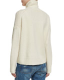 Oversized Knit Turtleneck Sweater, Winter White