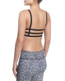 Elastic Graphic Sports Bra Top, Tribal Effect