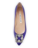Hangisi Crystal-Buckle Satin 105mm Pump