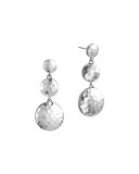 Palu Silver Triple Drop Linear Earrings