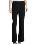 Stretch-Knit Wide-Leg Pants, Black, Plus Size