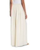 Paba Elastic-Waist Palazzo Pants, Ivory