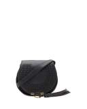 Marcie Small Leather Crossbody Bag, Black