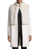 Rabbit Fur & Wool Jacket, Parchment