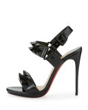 Miziggoo Spiked 120mm Red Sole Sandal, Black