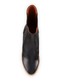 Sandy Crepe-Wedge Bootie, Black