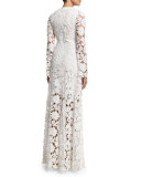 Long-Sleeve Lace Gown 