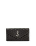 Monogram Leather Large Flap Continental Wallet, Dark Anthracite