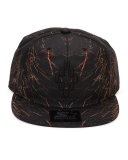 Starter Catedral Printed Flat-Bill Cap, Black/Orange