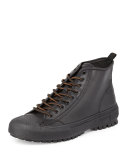 Men's Ryan Lugged-Sole High-Top Sneaker, Black