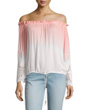 Lela Ombre Off-The-Shoulder Top, Melon Ombre