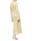 Victorian-Lace Midi Gown, Lemongrass