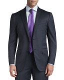 Tic Woven Two-Button Suit, Navy