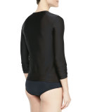 Perfect UPF 50 Long-Sleeve Swim Tee, Black