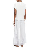 Chantal Embroidered Blouse W/ Removable Tassel 