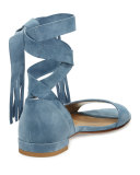 Corbata Suede Ankle-Wrap Sandal