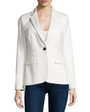 Classic One-Button Jacket, White