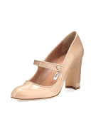 Campy 90mm Mary Jane Pump, Nude
