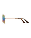 Standard Mirrored Iridescent Aviator Sunglasses, Gold