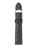 16mm Quilted Leather Strap, Steel Blue