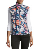 Mia Floral/Crane-Print Quilted Vest 