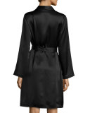 Silk Long-Sleeve Short Robe