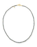 Faceted Round Black Diamond Necklace, 18"