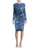 Long-Sleeve Printed Jersey Dress 