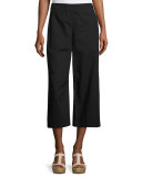 Organic Cotton Wide-Leg Cropped Pants 