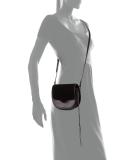 Suki Mini Suede & Leather Saddle Bag, Black