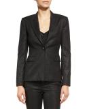 Stretch Sparkle Prep School Jacket, Black