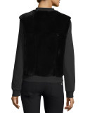 Dylin Fur & Knit Jacket, Black
