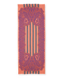 Stripe & Paisley Wool-Blend Scarf, Pink/Gray