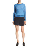 Slouchy Rolled-Cuff Linen-Blend Shorts