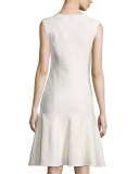 Mili Flared Scoop-Neck Dress, Alabaster