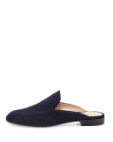 Notched Suede Mule Slide