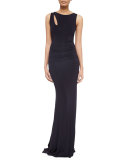 Slash-Detailed Jersey Gown