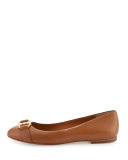 Gemini Link Leather Ballerina Flat, Royal Tan