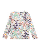 Ruth Long-Sleeve Floral Jersey Tee, Multicolor, Size 3-10