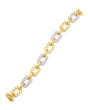 Pois Moi 4-Diamond Square Link Bracelet, Yellow Gold