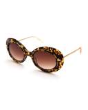 Iris Gradient Oval Sunglasses, Brown