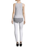 Striped Mixed-Media Slub Tank